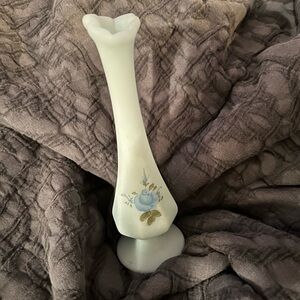 Vintage Fenton Blue/Green Satin Vase